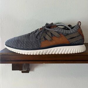 Cole Haan GrandMotion Woven Shoes Mens Gray Knit Lace Up Leather Sneaker 12W